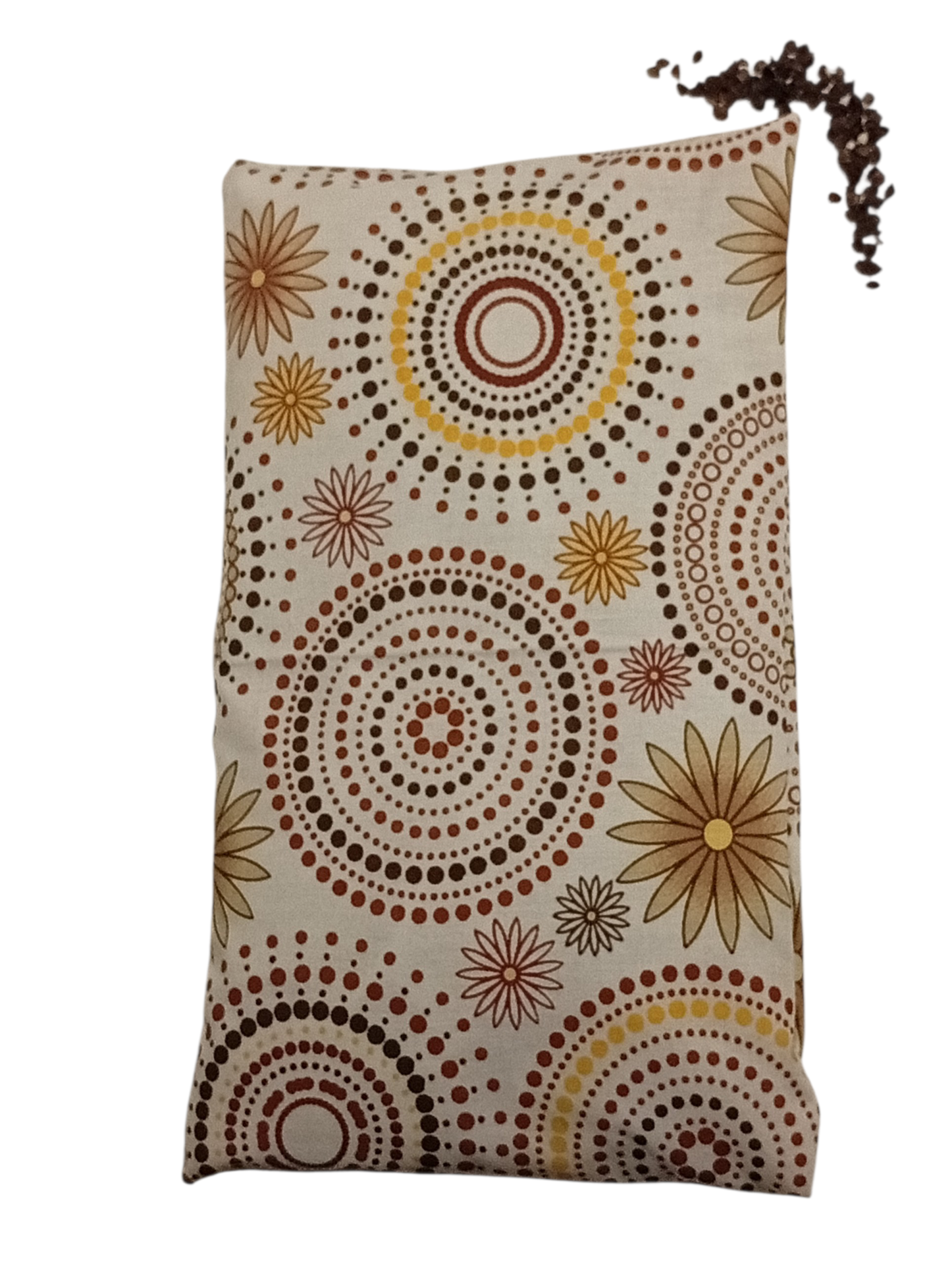 Nahřívací pohankový polštářek "hnědé kruhy"