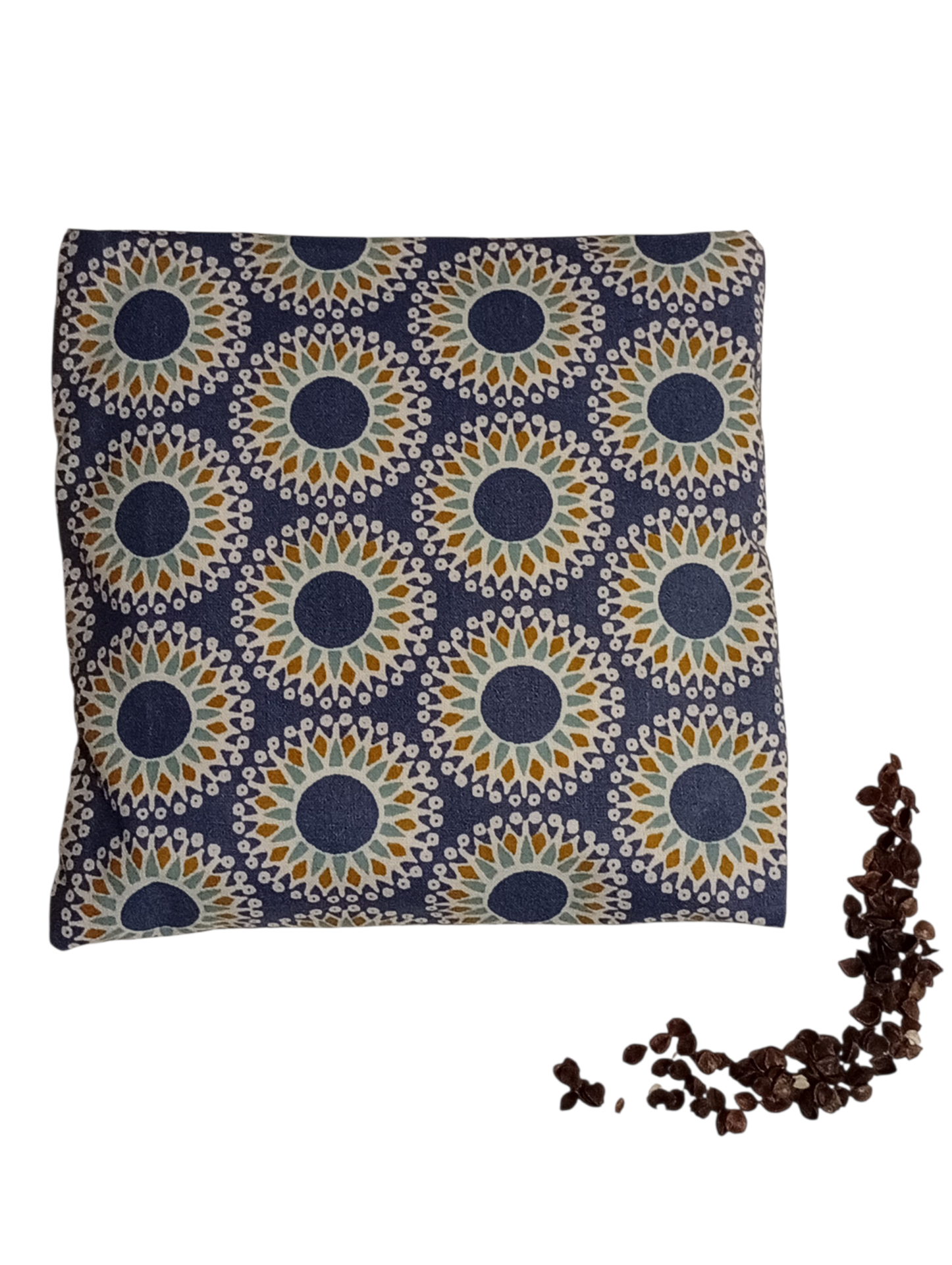 Nahřívací pohankový polštářek "kruhy modré"