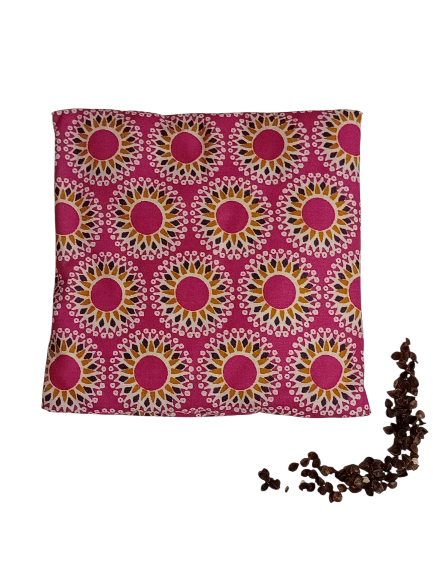 Nahřívací pohankový polštářek "kruhy růžové"